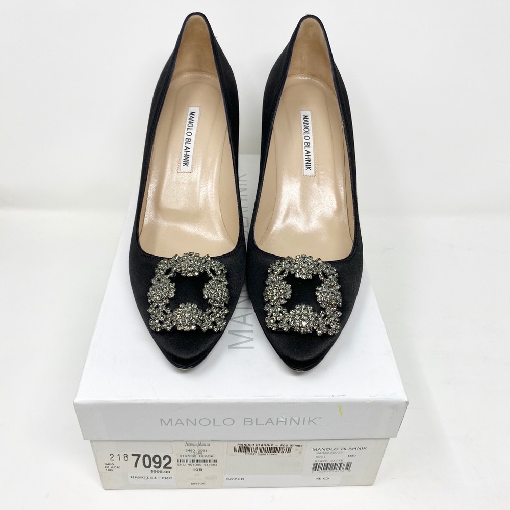 Manolo Blahnik Black Hangisi Heels
